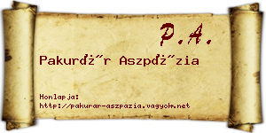Pakurár Aszpázia névjegykártya